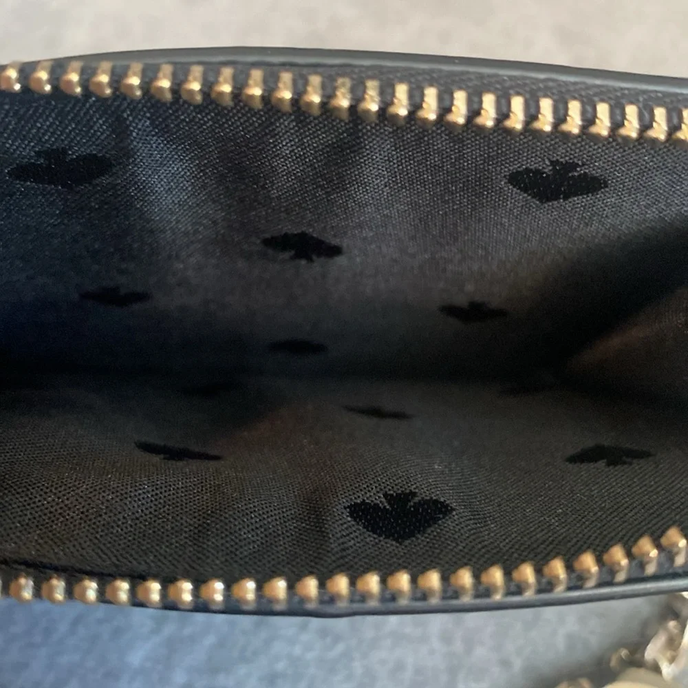 ♠️KATE SPADE ♠️Black Multi Picture Dot Medium L-Zip Cardholder/NWOT